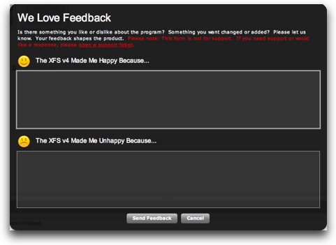 Feedback dialog